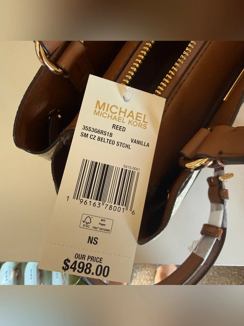 Michael Kors REED SM CZ BELTED STCHL